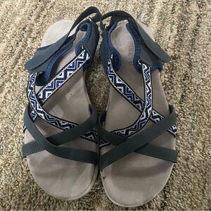 Skechers Women's Navy and White Sandals Size 7.5